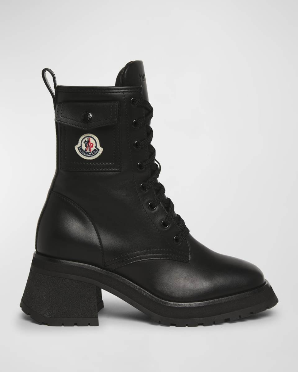 Gigi Leather Lace-Up Ankle Boots